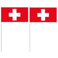 Zwitserland zwaaivlaggetjes - 10x - 12 x 24 cm - papieren vlag - met stokje 40 cm