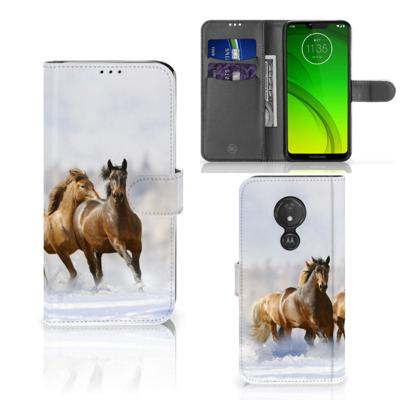 Motorola Moto G7 Power | Telefoonhoesje | Met pasjeshouder | Paarden