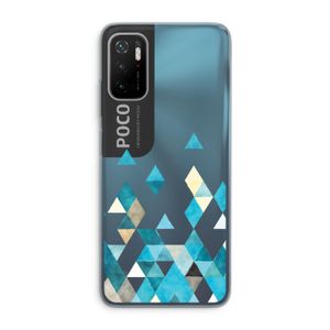 Gekleurde driehoekjes blauw: Xiaomi Poco M3 Pro 5G Transparant Hoesje