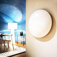 Instamat Maan elektrische radiator - 73cm - rond - 750w - met wandconsole - staal wit glans MAANES01