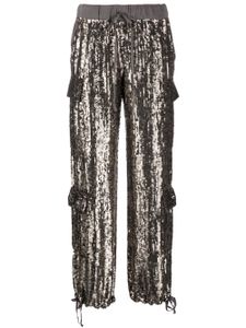 P.A.R.O.S.H. pantalon à ornements de sequins - Gris