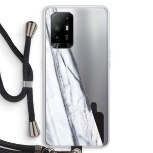 Gestreepte marmer: Oppo A95 5G Transparant Hoesje met koord