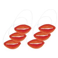 Botox lippen - 6x - rood - met elastiek - duckface mond - nep dikke lippen - verkleedaccessoires