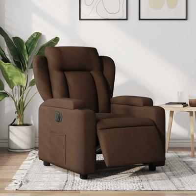 Fauteuil verstelbaar elektrisch stof bruin