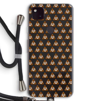 Poop emoji: Pixel 4a 5G Transparant Hoesje met koord