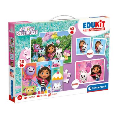 Clementoni gabby&apos;s poppenhuis edukit 4in1 puzzels en spellen