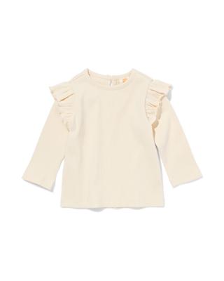 HEMA Babyshirt Rib Met Ajour Ecru (ecru)