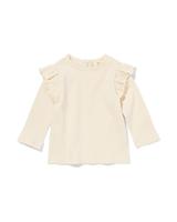 HEMA Babyshirt Rib Met Ajour Ecru (ecru)