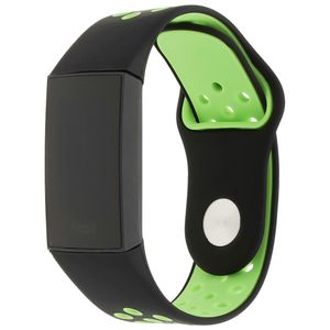 Fitbit Charge 3 & 4 Sport Bandje - Zwart Groen - SM