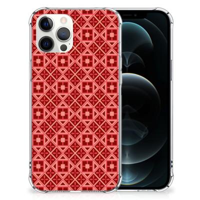 iPhone 12 Pro Max Doorzichtige Silicone Hoesje Batik Rood iPhone 12 Pro Max Doorzichtige Silicone Hoesje Batik Rood