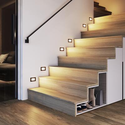 HOFTRONIC™ Set van 6 Dillon LED Inbouw wandlampen Zwart - Wand Inbouwspot rechthoek - 3 Watt 340 Lumen - 3000K warm wit - IP54