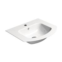 Gebogen Keramiek Wastafel Sapho Pura 52x44 cm Wit ExtraGlaze