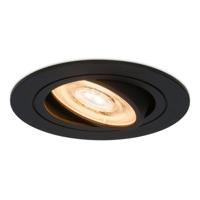 Miro LED inbouwspot - 3,8W 270lm - Extra plat 58mm - GU10 LED Module - 2700K warm wit - Dimbaar - Rond - Kantelbaar - Voor binnen - Zwart