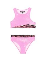 Balmain Kids bikini à bande logo - Rose