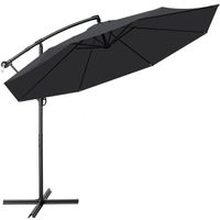 Tillvex Parasol Ø 3m antraciet-zweefparasol -hangparasol- vrijhangende parasol- tuinparasol- slinger-balkon- aluminiu...