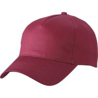 Baseball pet/cap 5 panels - bordeaux rood - volwassenen - Voordelige caps - katoen