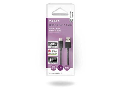 Nedis USB-A Naar USB-C USB 3.2 Kabel 2m