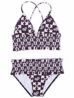 Off-White Kids bikini froncé à motif monogrammé - Noir