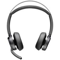 HP Poly Voyager Focus 2 USB-C Headset On Ear headset Computer Bluetooth Stereo Zwart Noise Cancelling Volumeregeling, Microfoon uitschakelbaar (mute) - thumbnail