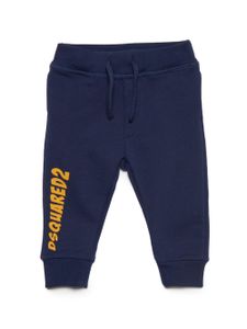 DSQUARED2 KIDS pantalon de jogging en coton à logo imprimé - Bleu