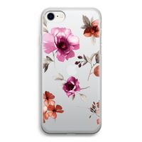 Geschilderde bloemen: iPhone SE 2020 Transparant Hoesje