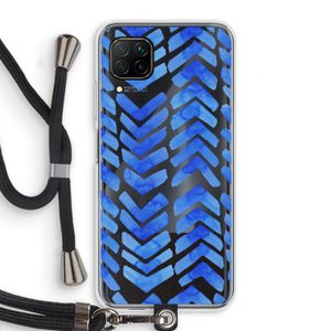 Blauwe pijlen: Huawei P40 Lite Transparant Hoesje met koord