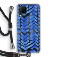 Blauwe pijlen: Huawei P40 Lite Transparant Hoesje met koord