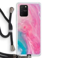 Roze explosie: Samsung Galaxy S10 Lite Transparant Hoesje met koord