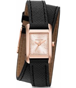 Horlogeband Michael Kors MK2442 Onderliggend Leder Zwart 14mm