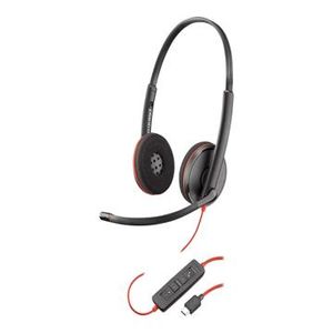 POLY Blackwire C3220 Headset Bedraad Hoofdband Kantoor/callcenter USB Type-C Zwart