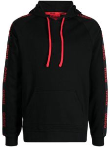 HUGO hoodie en coton à bande logo - Noir