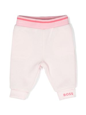 BOSS Kidswear pantalon en piqué à logo imprimé - Rose