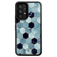 Samsung Galaxy A53 zwarte case - Blue cubes Samsung Galaxy A53 zwarte case - Blue cubes