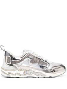 SANDRO flame-detail panelled sneakers - Argent