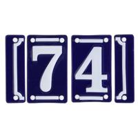 Best for Boots huisnummer 74 - met sierrand - Oudhollands - emaille - blauw/wit
