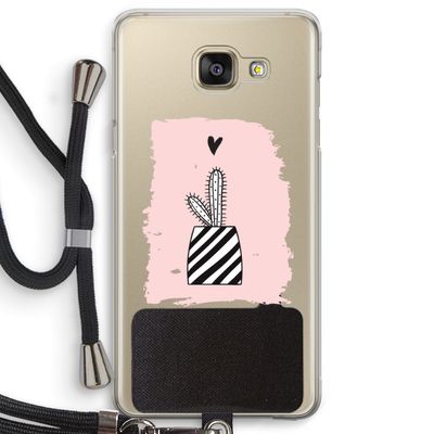 Zwart-wit cactus: Samsung Galaxy A5 (2016) Transparant Hoesje met koord