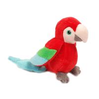 Pia Toys Knuffeldier Papegaai - pluche stof - premium kwaliteit knuffels - rood - 12 cm   - - thumbnail