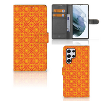 Samsung Galaxy S22 Ultra Telefoon Hoesje Batik Oranje