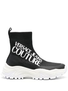 Versace Jeans Couture baskets en maille à logo imprimé - Noir