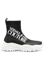 Versace Jeans Couture baskets en maille à logo imprimé - Noir - thumbnail