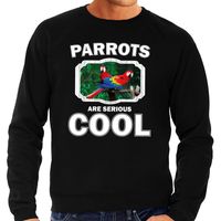 Sweater parrots are serious cool zwart heren - papegaaien/ papegaai trui 2XL  -