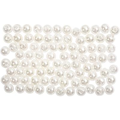 Creativ Company Waskralen, d 4 mm, gatgrootte 0,7 mm, parelmoer, 150 stuk/ 1 doos