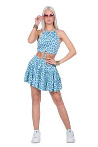 Festival Outfit Dames 2-delig Blue Flowers