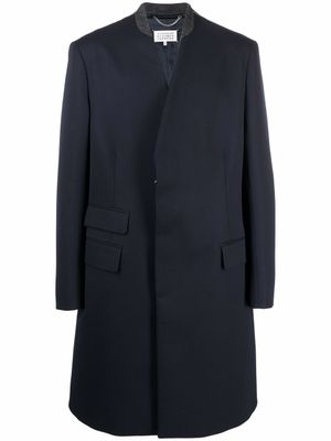 Maison Margiela manteau mi-long à design sans col - Bleu