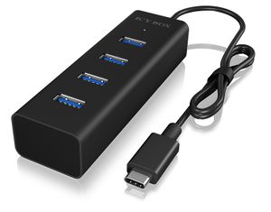 ICY BOX IB-HUB1409-C3 USB 3.2 Gen 1 (3.1 Gen 1) Type-C 5000 Mbit/s Zwart