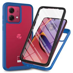 Motorola Moto G84 360 Protection Series Hoesje - Blauw / Doorzichtig