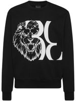 Billionaire lion-print cotton sweatshirt - Noir - thumbnail