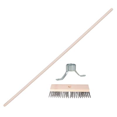 Sorex Staaldraad bezem - kop 30 cm - steel 120 cm - met stokhouder - onkruid bezem - buiten