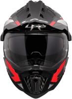 LS2 endurohelm "mx701 explorer carbon frontier ii", inwendig zonnevizier, uitneembaar, wasbaar, hypoallergeen en ademend, verstevigde kinriem, rescue wangkussentjes, dubbele d-voering helmet mx701 expl. car.fr.ii xl red/black