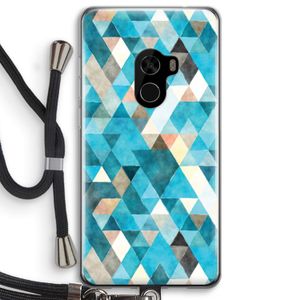 Gekleurde driehoekjes blauw: Xiaomi Mi Mix 2 Transparant Hoesje met koord